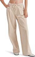 Steve Madden Minorca Stripe Drawstring Stretch Cotton Pants