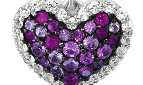 Effy Pink Sapphire & White Sapphire Heart Drop Earrings In Red/pink