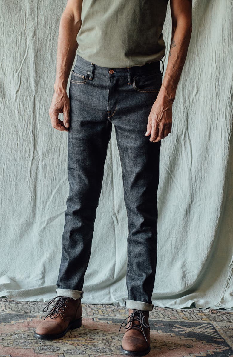 HIROSHI KATO The Pen Slim Fit 11.5-Ounce Air Stretch Selvedge Jeans, Alternate, color,