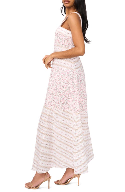 Shop Cece Floral Linen & Cotton Maxi Sundress In New Ivory