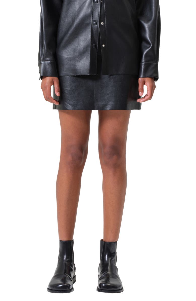 AGOLDE Agda Faux Leather Mini Skirt, Main, color,