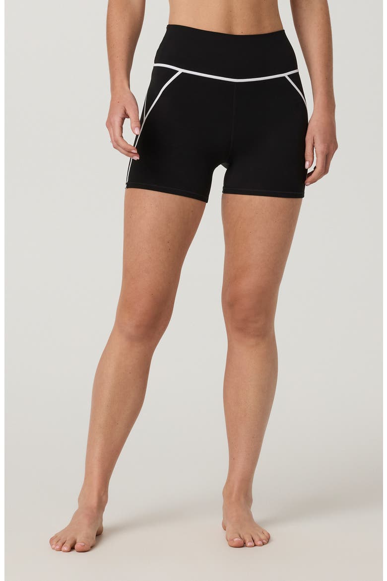 AllTheFeels High Waist Performance Bike Shorts, Main, color, BLACK