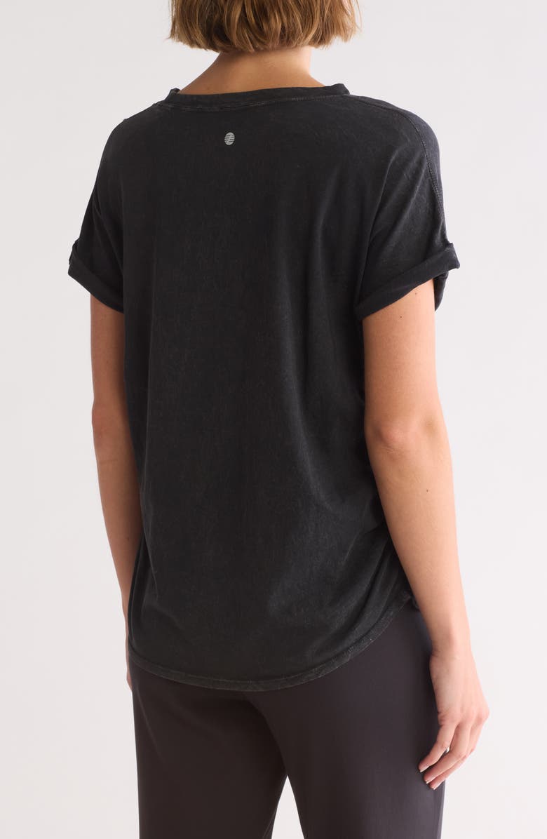 Z by Zella Vintage Wash Ruched T-Shirt, Alternate, color, Black