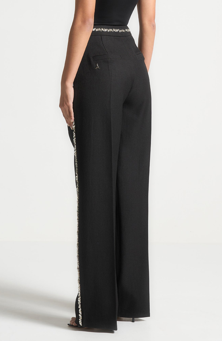 Manière De Voir Patricia Embellished Tailored Trousers, Alternate, color, Black