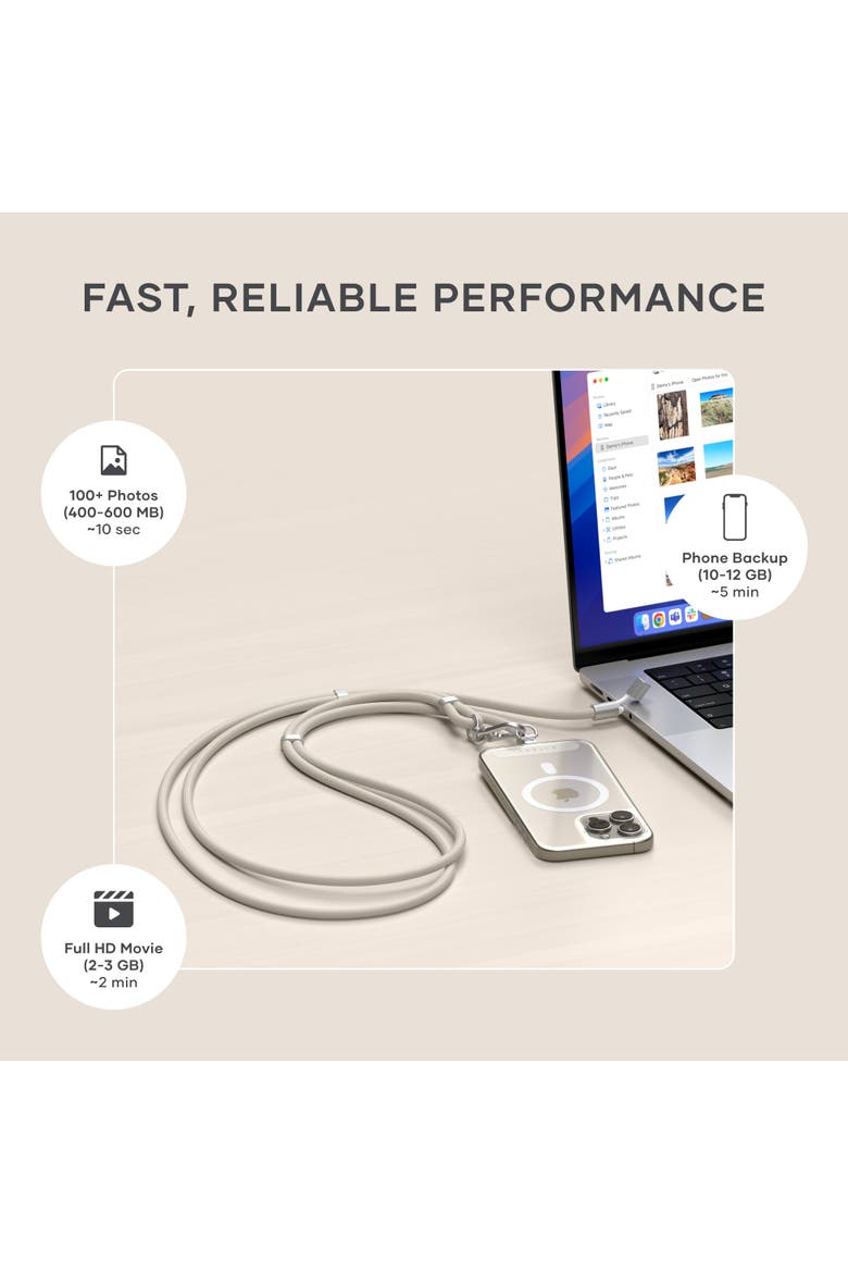 OntheGo USB C Lanyard Cable, Alternate, color, Sand