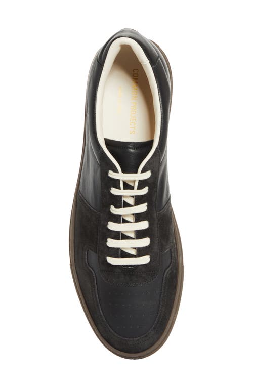 Common Projects Bball Slim Sneakers In Black Suede And Leather In Black