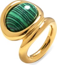 EYE CANDY LOS ANGELES Isel Malachite Statement Ring
