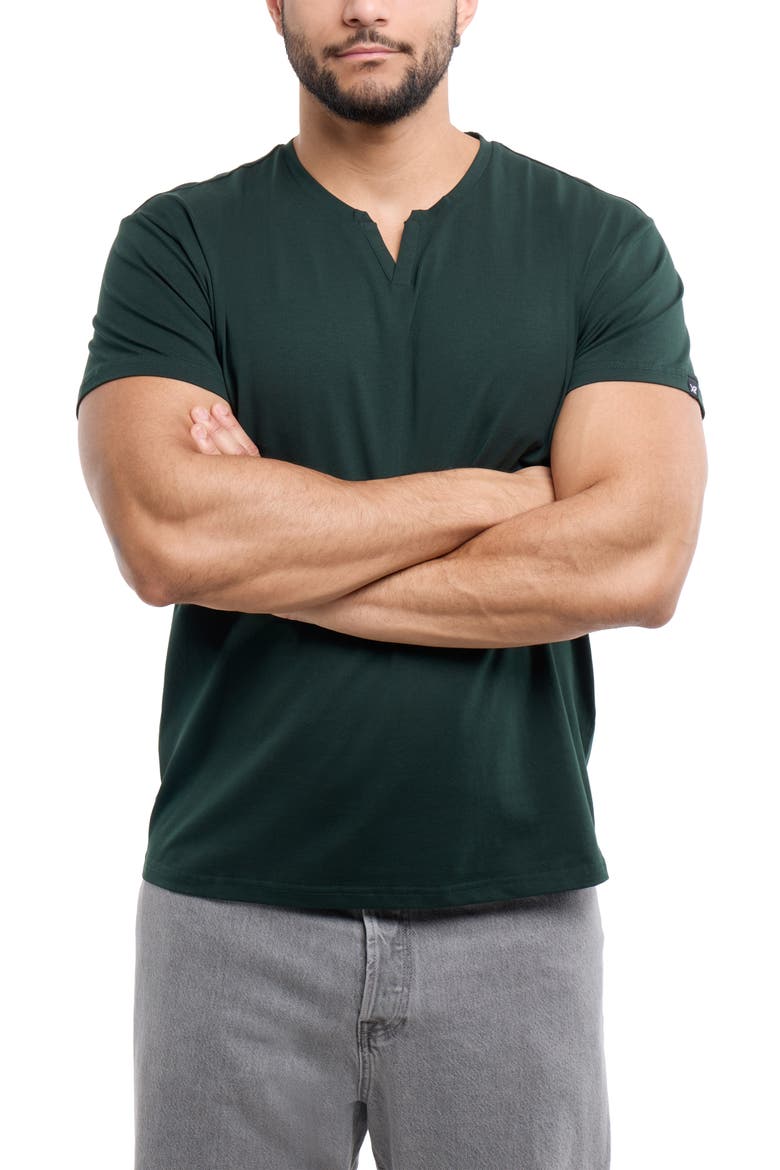 Split Neck T-Shirt, Alternate, color, HUNTER