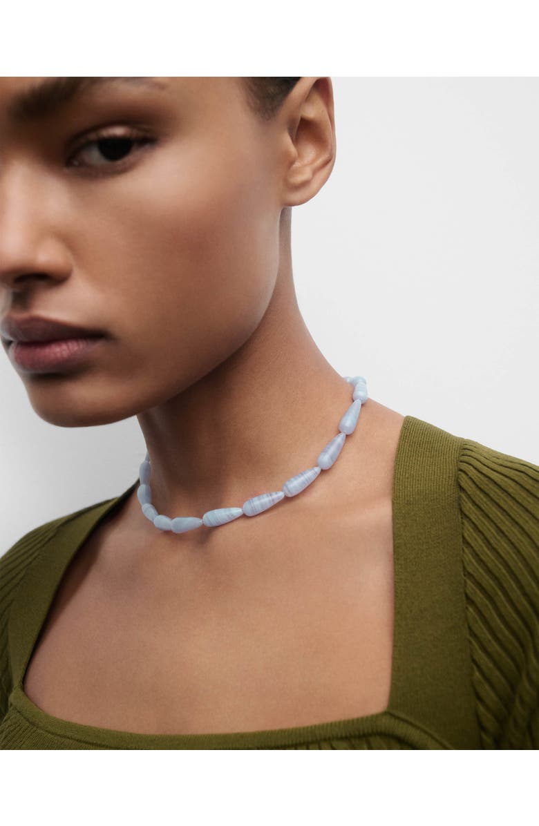 PDPAOLA Blue agate Drop necklace, Alternate, color, Blue Agate