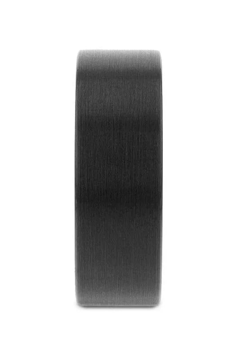 San Antonio Flat Tungsten Carbide Band With Brushed Finish, Alternate, color, Black 10mm