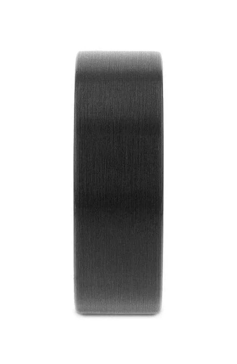 Larson Jewelers San Antonio Flat Tungsten Carbide Band With Brushed Finish, Alternate, color, Black 4Mm