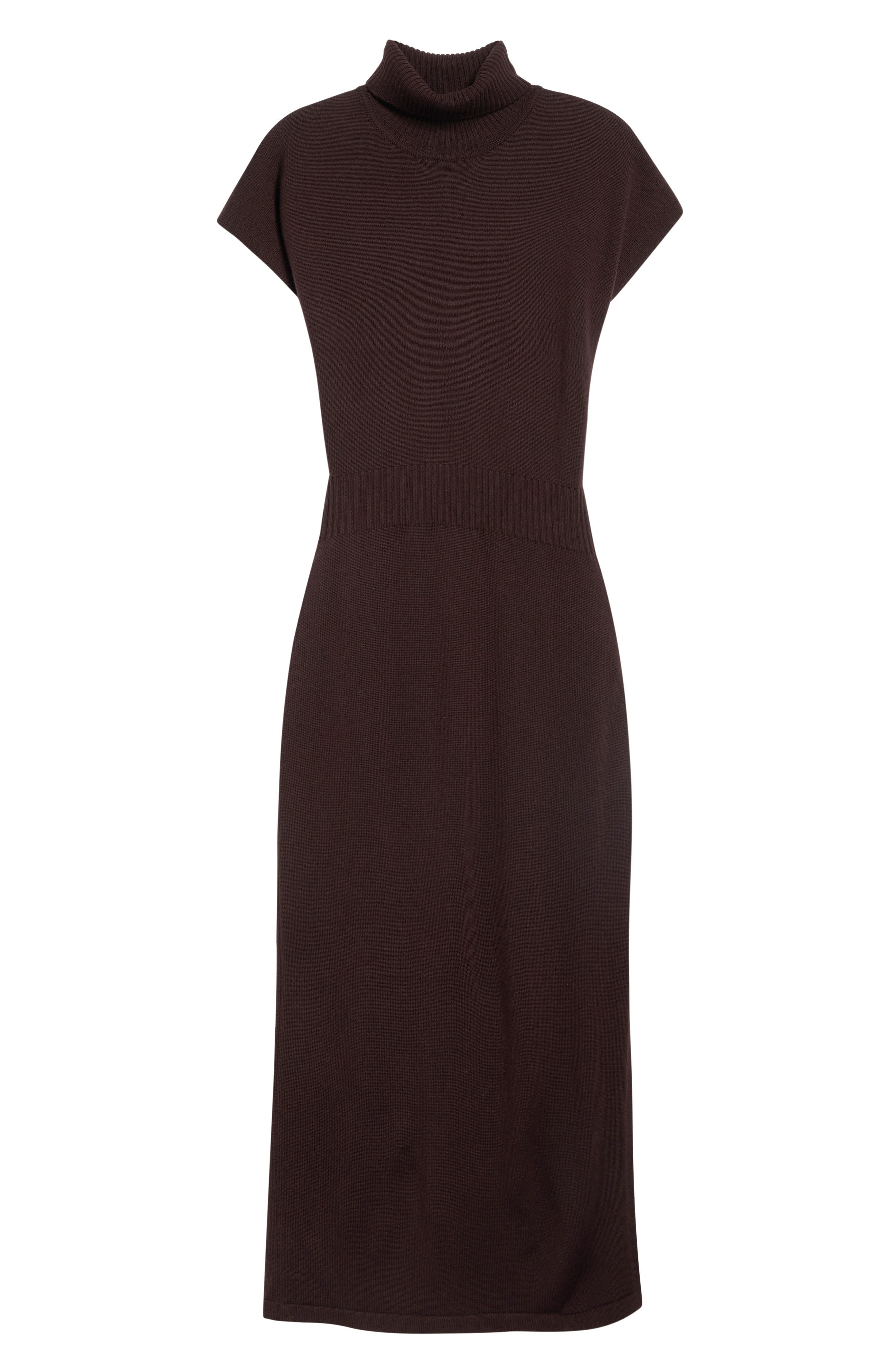 dark brown turtleneck dress Ramy Brook Women's Natalie Wool Knit Midi-Dress - Heritage best-warehouse2426-2/17 Plus Size - Studio Size:US 38 The ribbed knit detail
