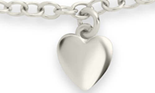 Sterling Forever Farrah Flat Heart Station Chain Bracelet In Silver