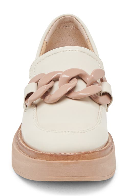 Dolce Vita Shalan Curb Link Loafer In Ivory Patent Stella
