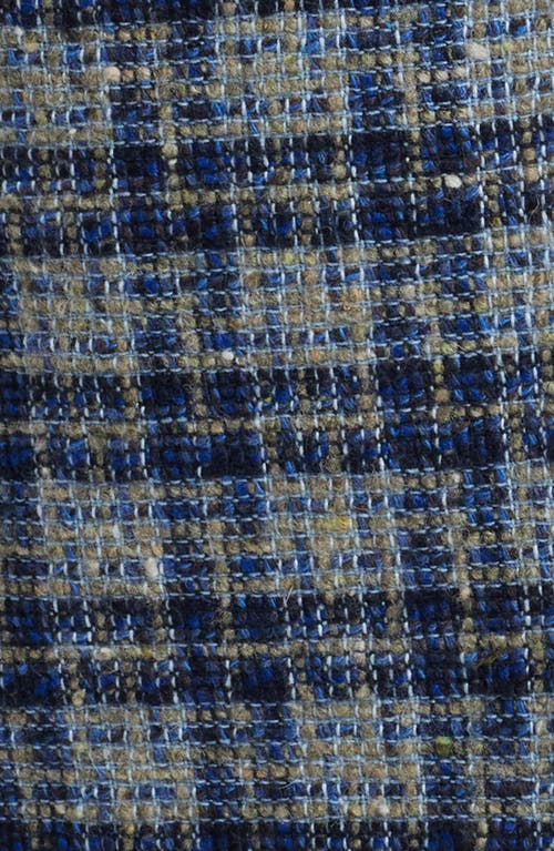 Shop Hugo Boss Boss Janka Double Breasted Plaid Blazer In Sky Captain Tartan
