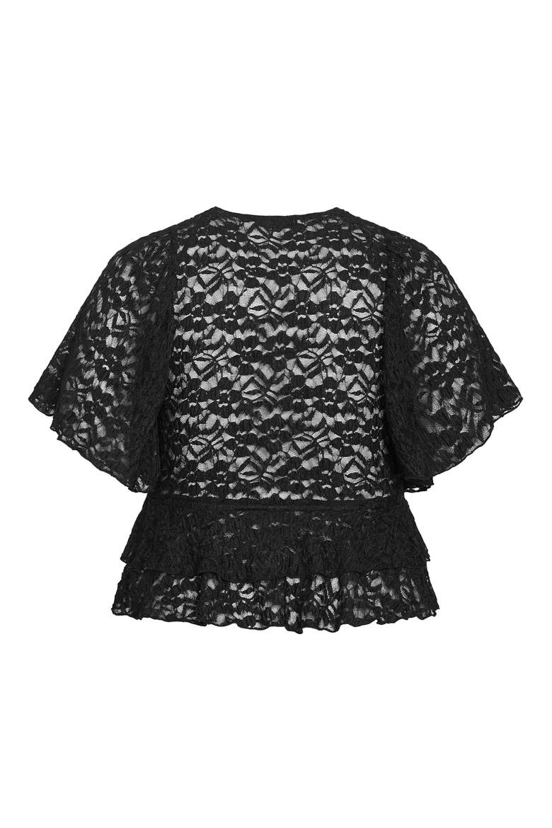 Lily Sheer Lace Crop Top, Alternate, color, BLACK