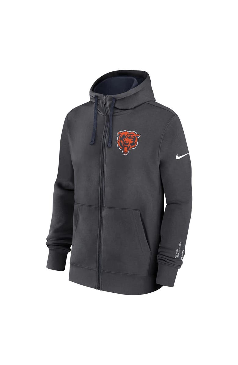 Nike Men's Nike Anthracite Chicago Bears Primetime Club Full-Zip Hoodie, Alternate, color, Anthracite