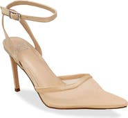 CHASE AND CHLOE Sheer Mesh Pointed Toe Pump