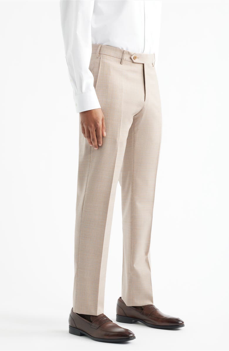 Zanella Parker Flat Front Wool Dress Pants, Alternate, color, Tan