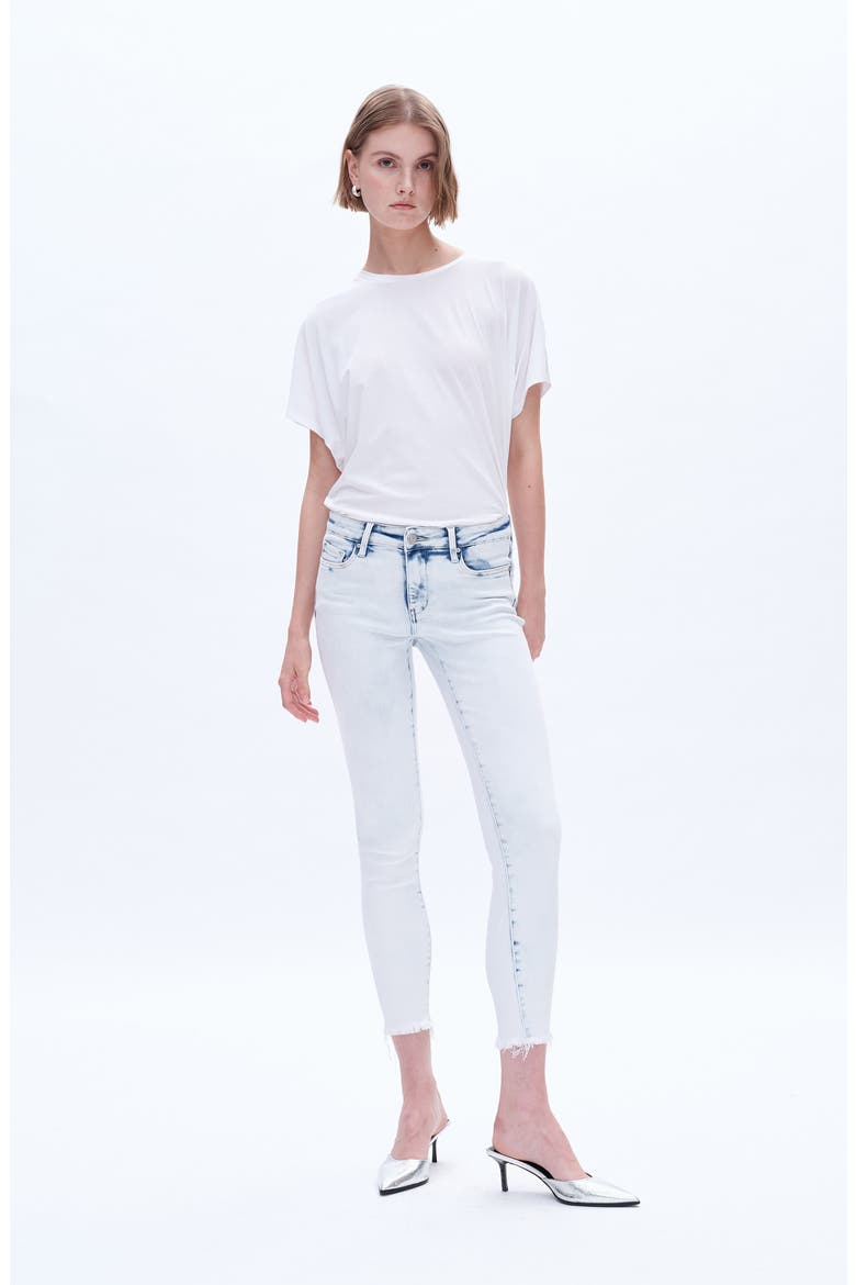 Raw Hem Crop Skinny Jeans, Alternate, color, SNOWFLAKE