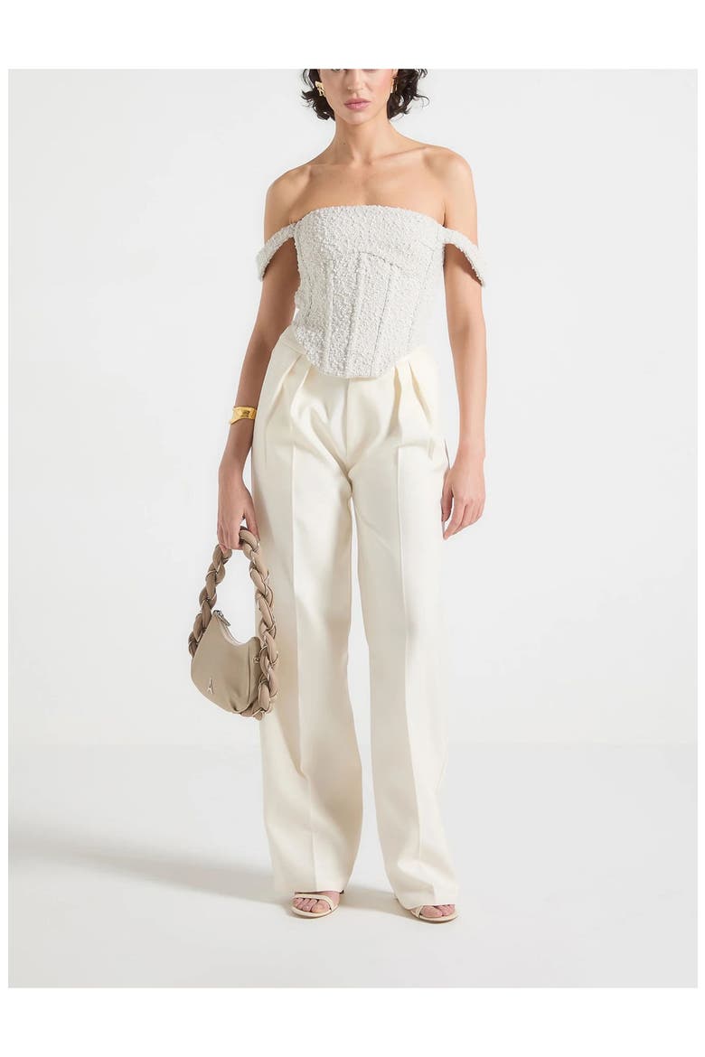 Bonnie Boucle Bardot Corset Top, Alternate, color, Off White