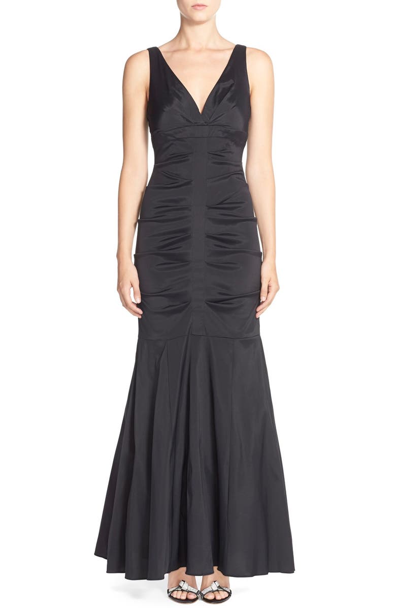 Xscape Evenings Xscape Ruched Taffeta Mermaid Gown, Main, color,