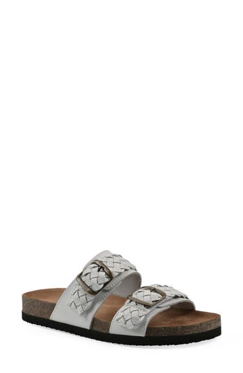 Cliffs By White Mountain Hey Hey Slide Sandal In White Leather