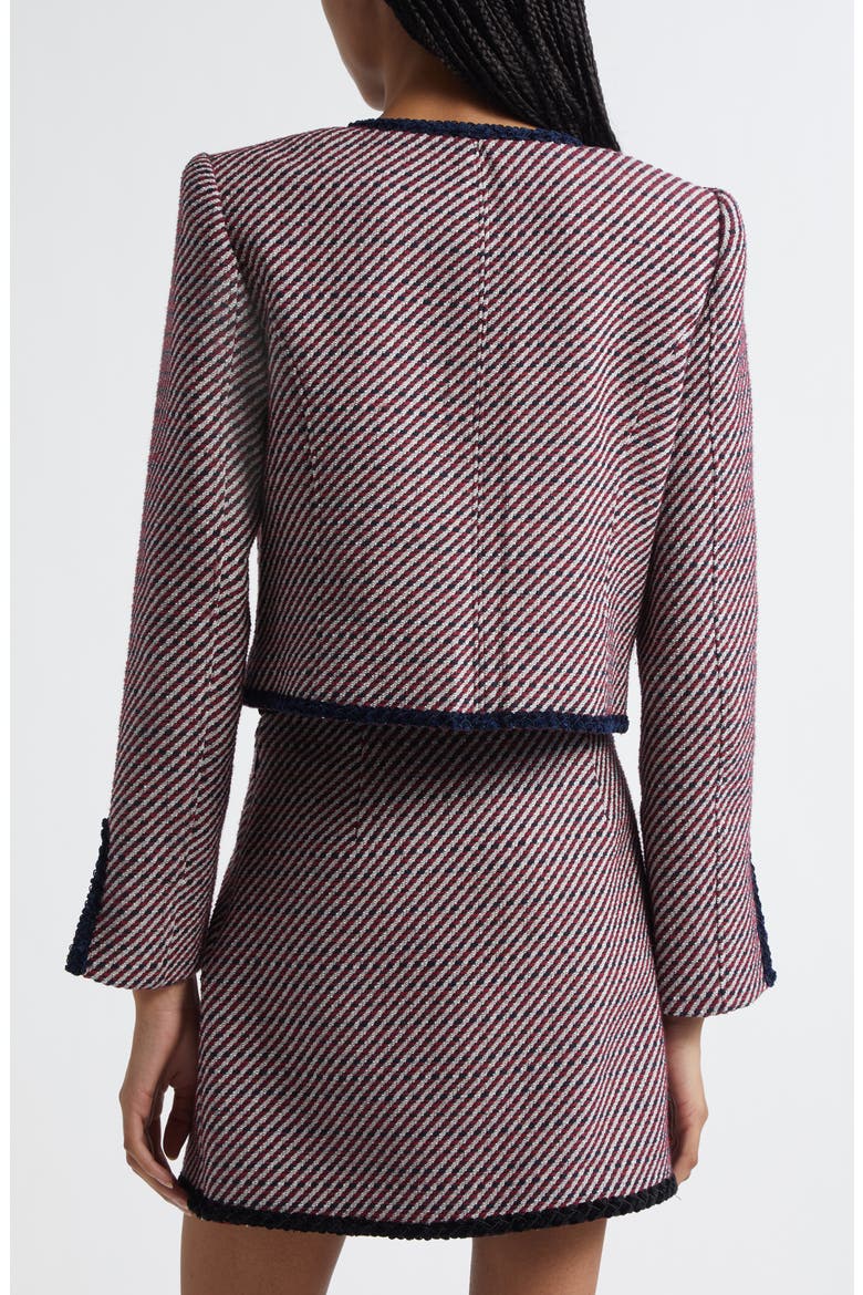 Noemie Zanda Bouclé Randi Jacket, Alternate, color, DARK MULBERRY/ NAVY