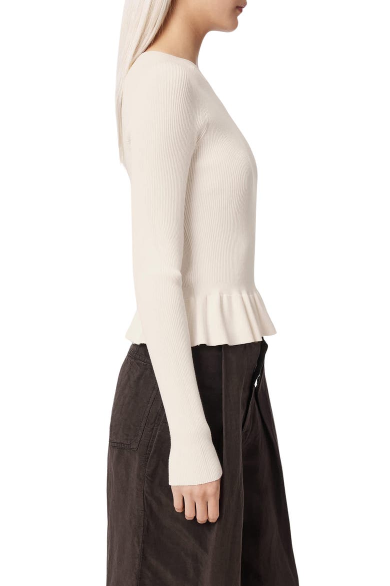 Jas Rib Knit Peplum Sweater, Alternate, color, DOVE WHITE