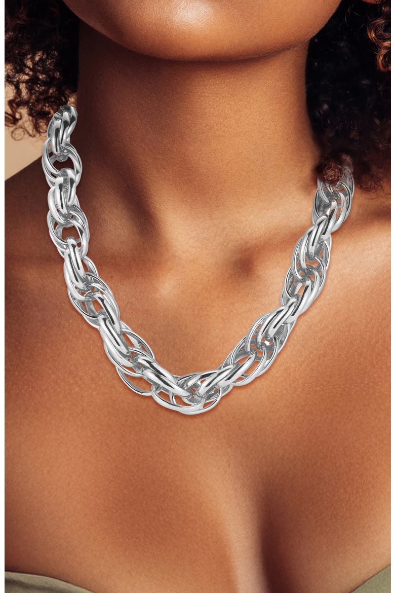 Bold Rope Chain Necklace, Alternate, color, SILVER