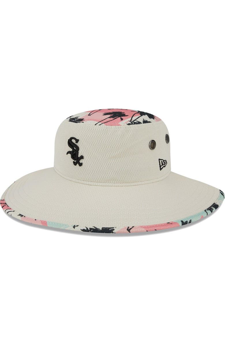 New Era Men's New Era Natural Chicago White Sox Retro Beachin' Bucket Hat, Main, color, 