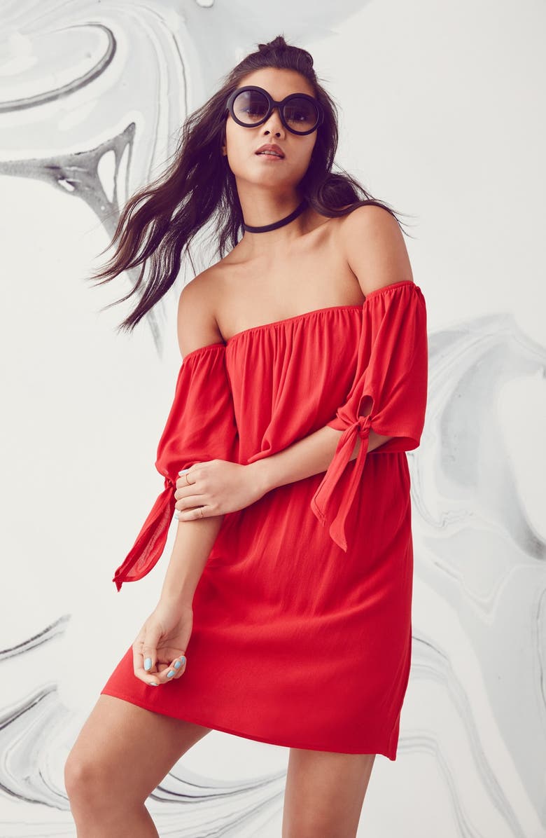 Dee Elly dee elle Off the Shoulder Dress, Alternate, color, 