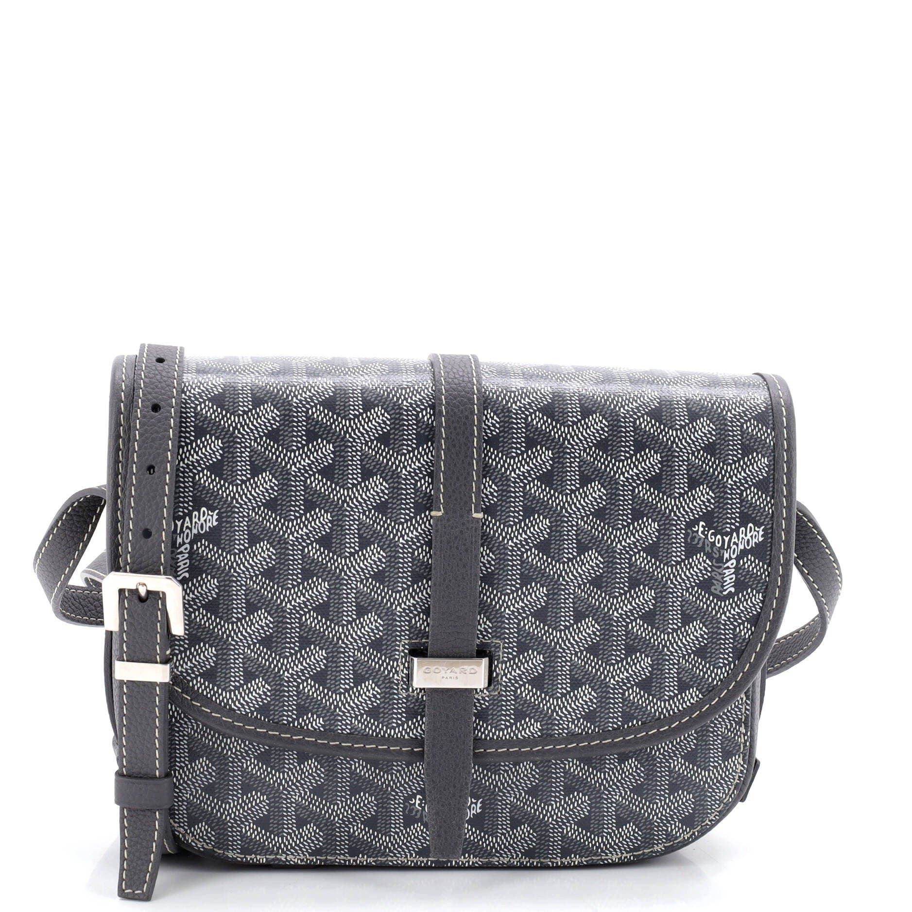 Pre-Owned Goyard Belvedere II Messenger Bag Coated Canvas PM, Main, color, Gray