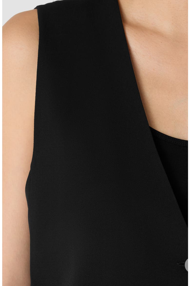 V-Neck Silk Vest, Alternate, color, BLACK