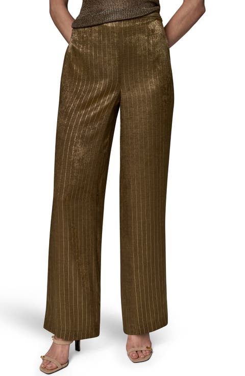 Pinstripe Wide Leg Pants
