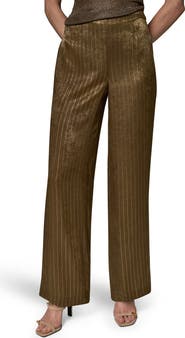 Donna Karan New York Pinstripe Wide Leg Pants