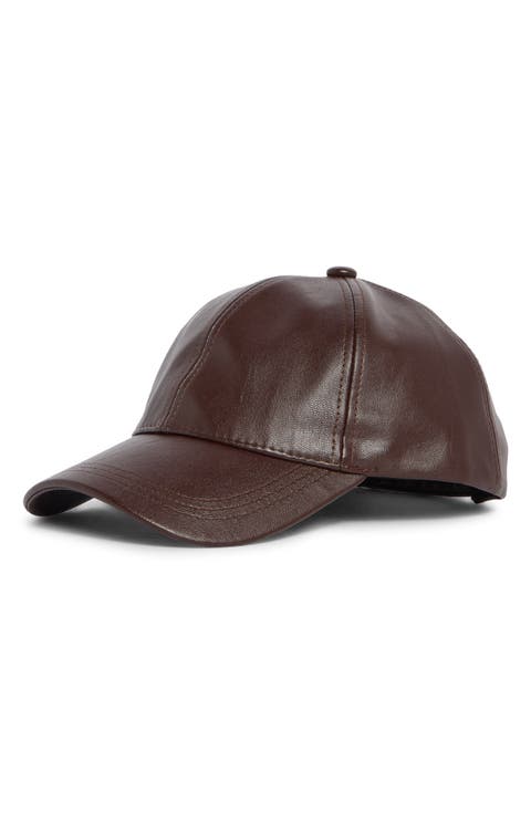 Faux Leather Baseball Cap