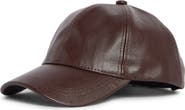 NORDSTROM RACK Faux Leather Baseball Cap