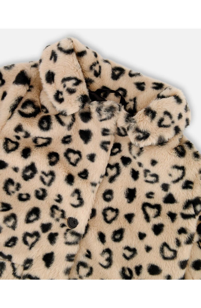 Deux par Deux Fake Fur Long Coat Leopard, Alternate, color,