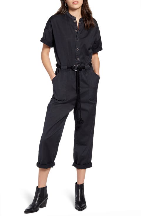 Emery Rope Tie Belt Cotton Jumpsuit