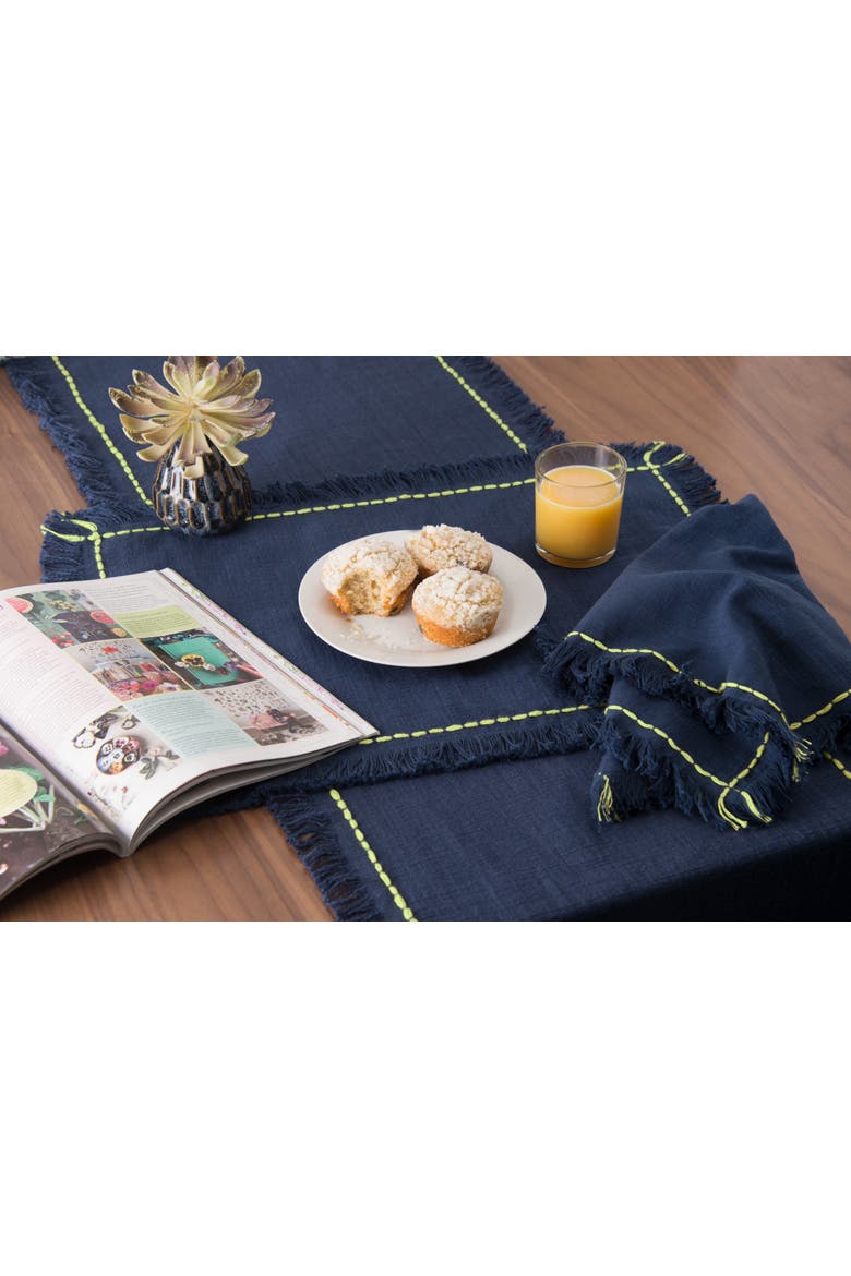 Cheryl Set of 4 Placemats 100% Cotton 13" x 19", Alternate, color, Blue