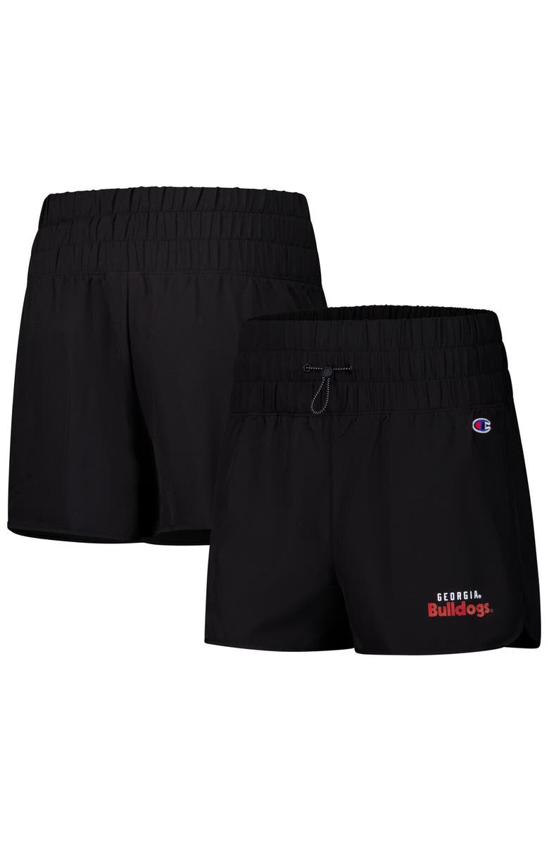 Champion Women's Champion Black Georgia Bulldogs Tailgate Her Woven Shorts, Alternate, color, Black