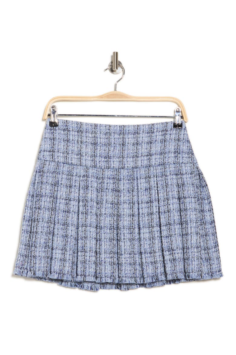 Emilie Tweed Box Pleat Miniskirt, Alternate, color, BLUE MULTI