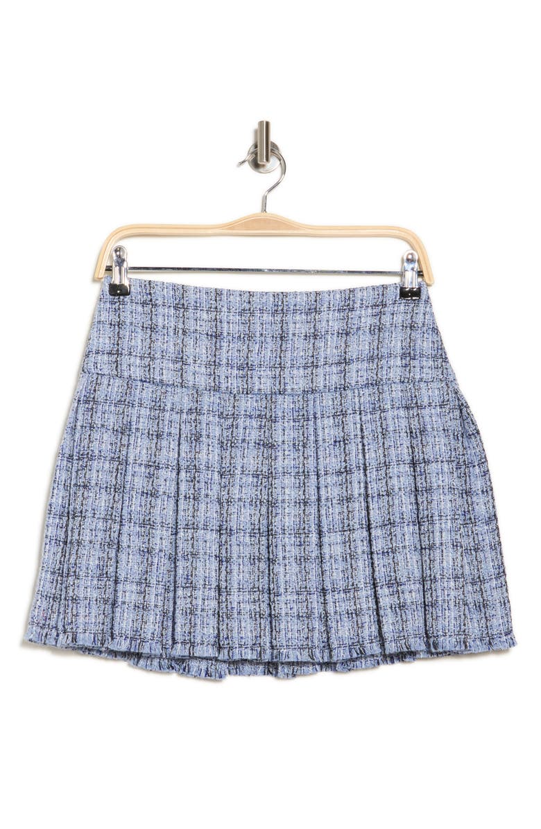 Alice + Olivia Emilie Tweed Box Pleat Miniskirt, Alternate, color, 