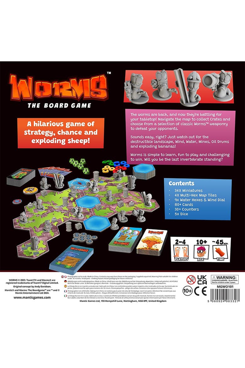 Worms The Hilarious Tabletop Board Game, Alternate, color, Multicolored