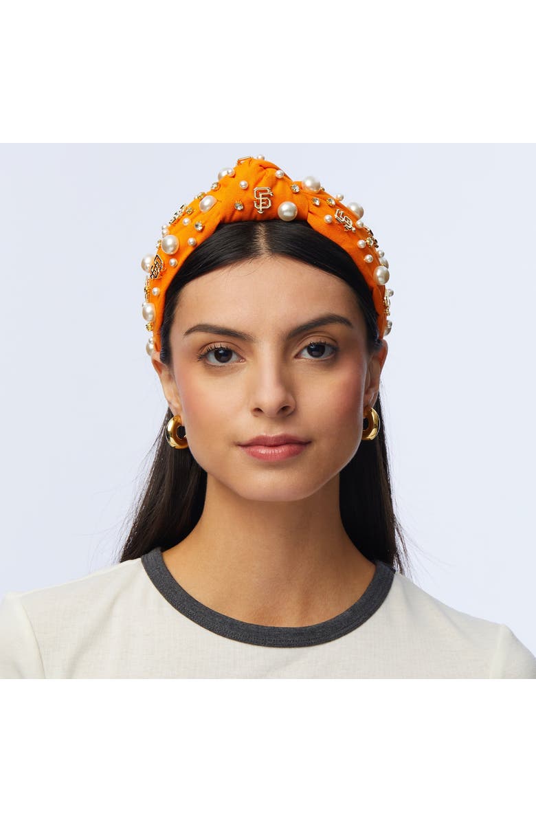 Lele Sadoughi MLB SF Giants Embellished Headband, Alternate, color, Orange 800