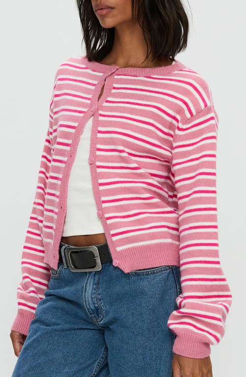 Princess Polly Heavenly Dream Stripe Cardigan In Pink