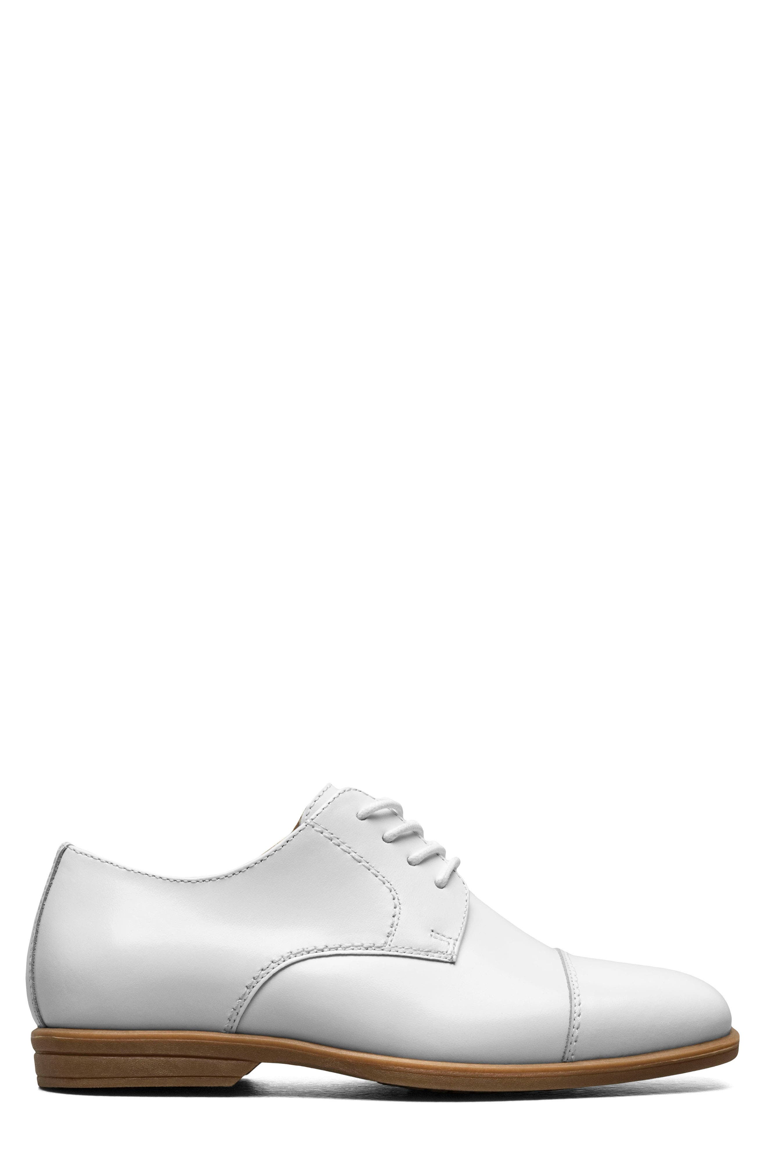 Florsheim Kids' Reveal Cap Toe Derby, Alternate, color, White