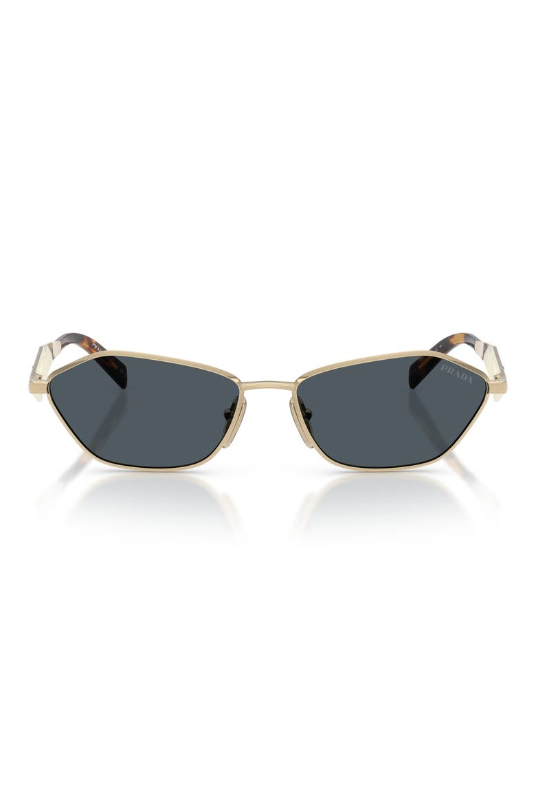 57mm Irregular Sunglasses, Main, color, PALE GOLD / DARK GREY