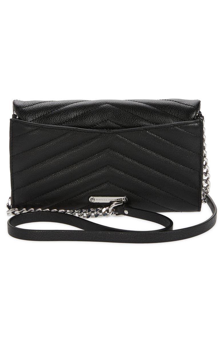 Rebecca Minkoff Edie Quilted Leather Wallet on a Chain, Alternate, color,